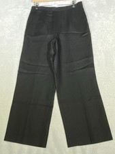 Talbots Pants Size 10 Petite Black 100 Pure Irish Linen Career Dressy Lined Y2K