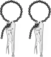 MAXPOWER 9-Inch Locking Chain Clamp with 19.7-Inch 19.7 Chian, Silver, Black 