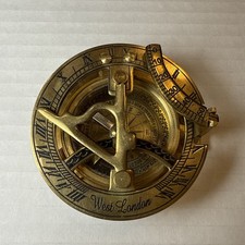 Brass Sundial Compass - Polished Finish - Old Vintage Antique Style - Nautical