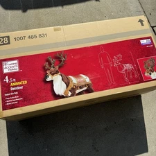 NEW Home Accents Holiday 4.5ft Animated Reindeer Christmas Animatronic Decor