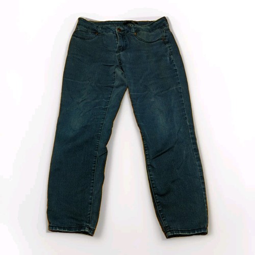 1822 Blue Jeans Size 10 Denim Stretch Medium Wash Mid Rise Cropped Cut #50843 - Picture 1 of 11