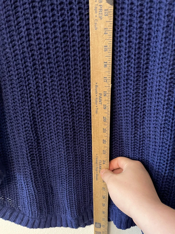 Acogedor suéter Express para mujer talla XL azul grueso tejido capucha cuello Foto 4 de 4