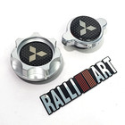 SILVER BILLET ENGINE OIL CAP + RADIATOR CAP CARBON FIBER FOR MITSUBISHI RALLIART