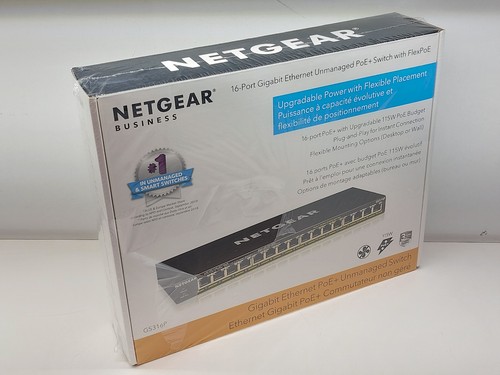 Netgear 16-Port Gigabit Ethernet Unmanaged PoE+ Switch with FlexPoE GS316P - 第 1/6 張圖片