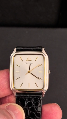 Seiko Credor 7771-5030 Square Silver Men's Watch Vintage Preowned