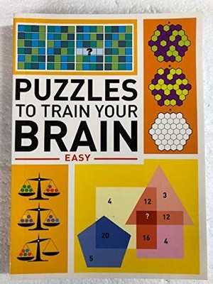 PUZZLES TO TRAIN YOUR BRAIN - EASY By Seven Oaks *Excellent Condition*