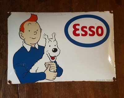 plaque emaille ancienne ESSO