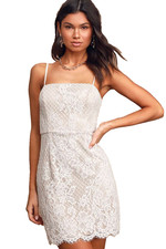 Lulus Love’s A Dream White Lace Sleeveless Mini Dress Women’s XL Wedding Bridal