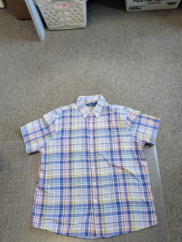 HERREN POLO RALPH LAUREN KURZARM HELL KARIERTES BUTTON DOWN HEMD GR XL - Bild 1 von 4