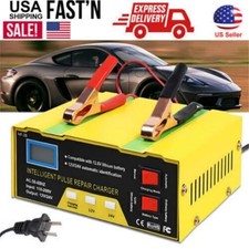 12v 24v Cars Battery Charger Heavy Duty Smart Automatic Intelligent Pulse Repair