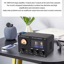 SA-1000 Audiophile Tube Preamplifier Audio Electric Tube Amplifier 4 Inputs 2