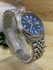 Vintage Seiko 5 Automatic Men's 7009 Blue Dial Watch Japan Made