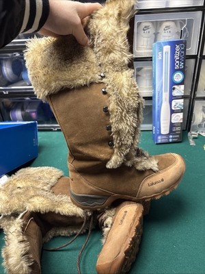 Lafuma Kokta women's winter boots in brown leather and nubuck with faux fur trim