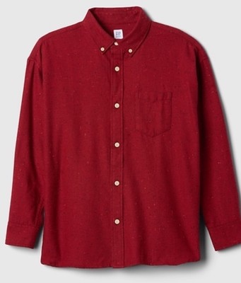 NWT Gap Kids Boys Red Flannel Button Shirt Oversized  U Pick Size   $39.95