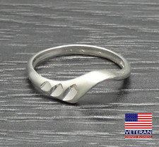 Sterling Silver Simple Curved Wavy Reflective Unique Band Ring Size 4.75