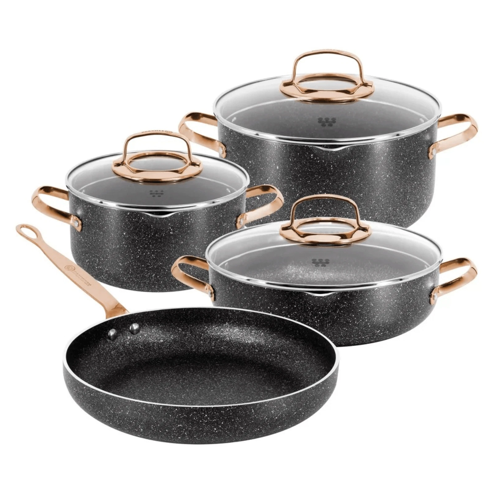 Korkmaz Galaksi 7 Piece Non Stick Aluminum Cookware Set with Even Heating