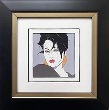 Patrick Nagel "Untitled #120" NEWLY CUSTOM FRAMED Art Deco Print Woman Playboy 