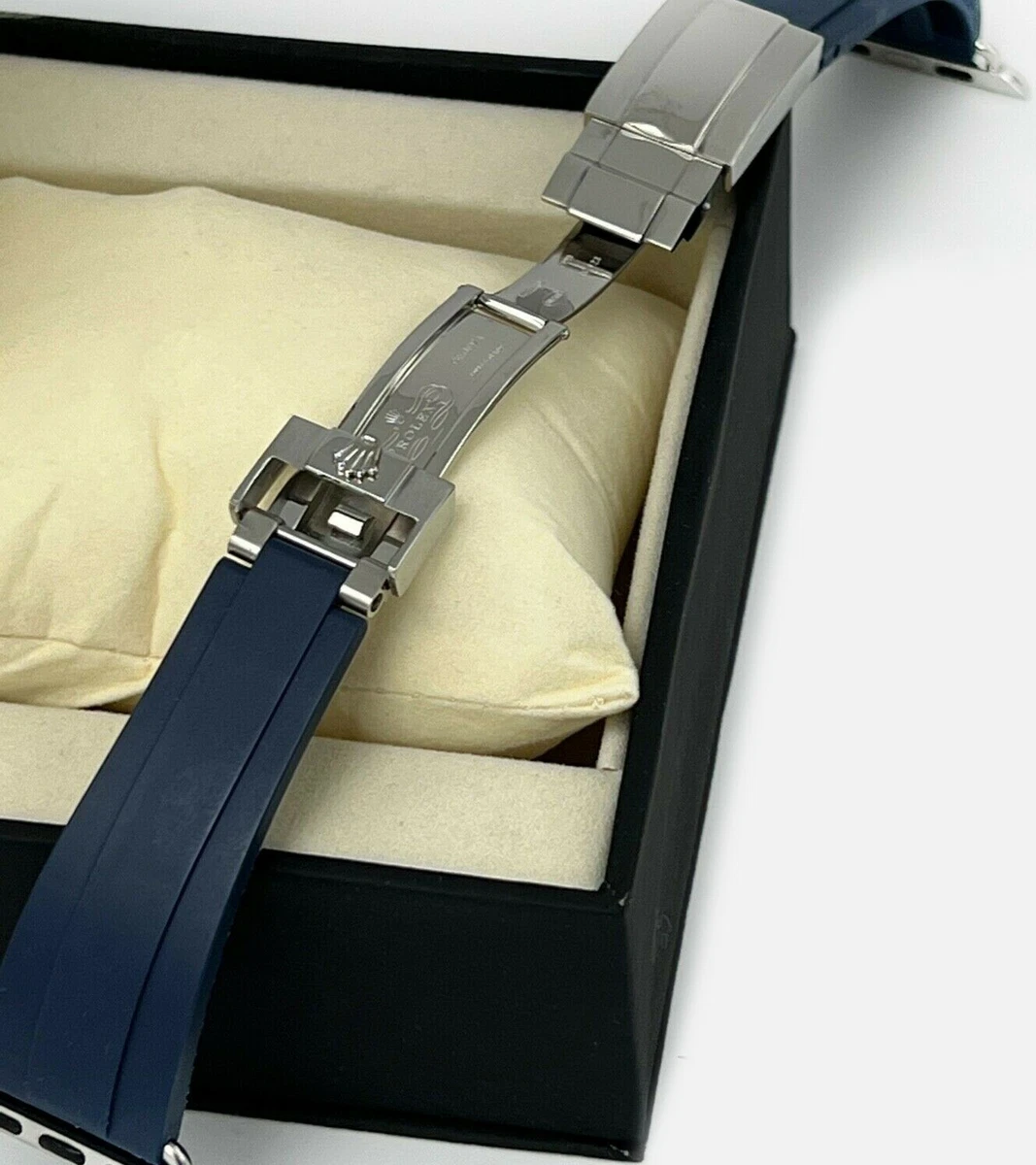 Apple Watch Blue Rolex Silver Deployment for Series 8 45mm Band