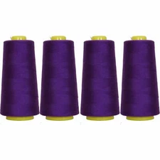 4 BIG CONES DEEP PURPLE SEWING THREAD 2750 YD TEX 27 40S/2-THREADART