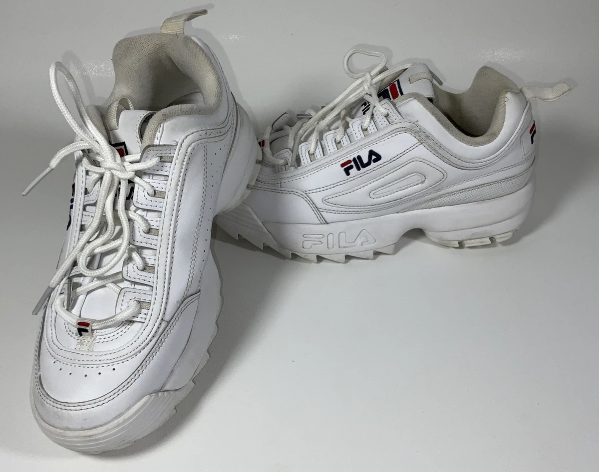 Politibetjent Fange Ofte talt FILA Disruptor II Premium Sneakers Women Size 9 White Shoe Chunky 40 eur  6.5 uk 791273293915 | eBay