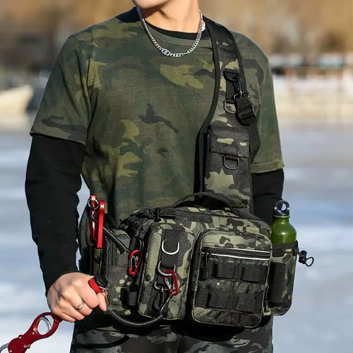 H Angeltasche Hüfttasche wasserdicht – Köderbox Rutenhalter Fliegenfischen Set - Bild 5 von 14