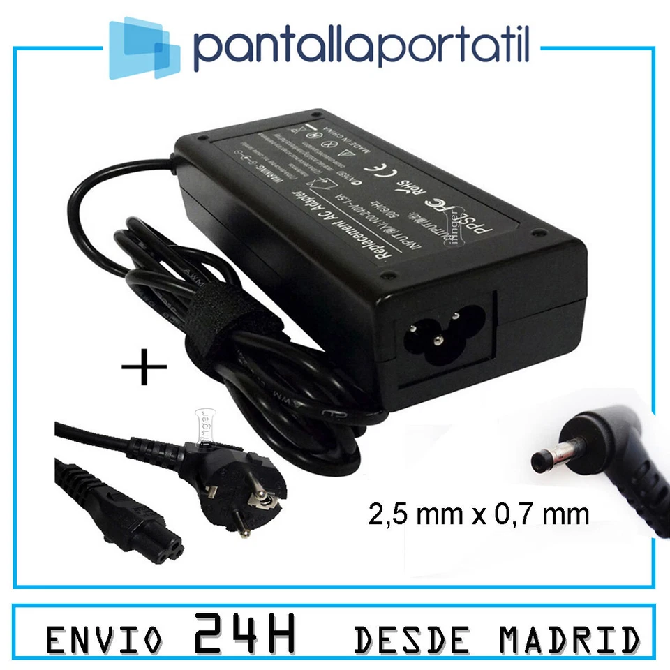 IFINGER Cargador 19V 2.1A compatible para portatil ASUS Eee PC 1005HR de Calidad repu...