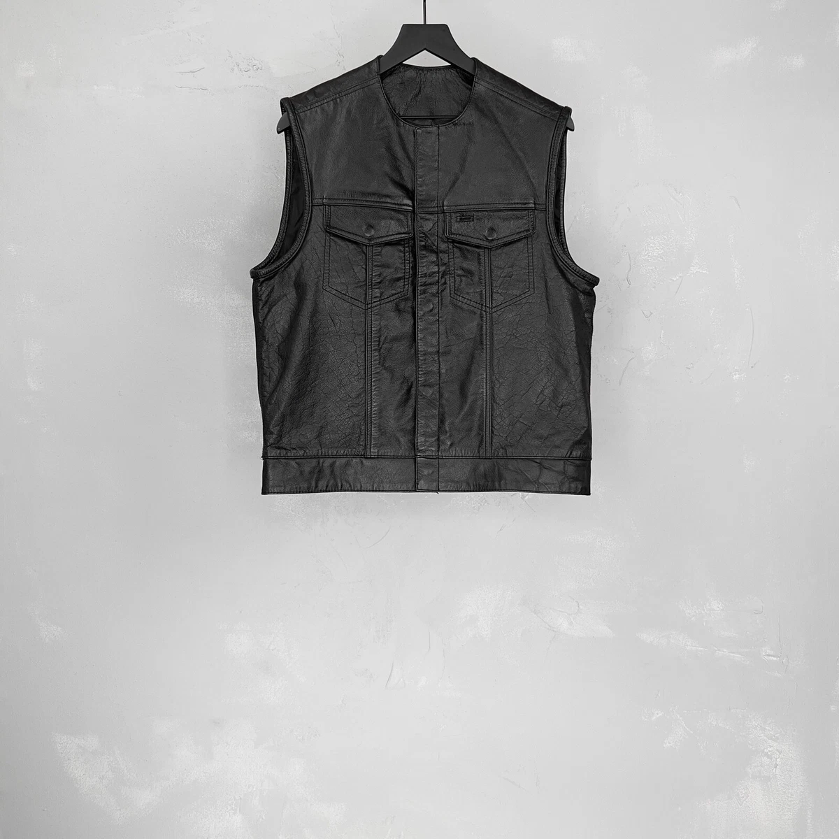 Street steel leather vest sale
