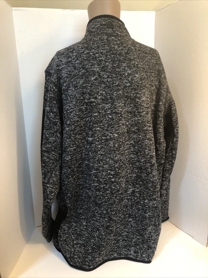 Antigua Hombre’s 2XL 2TG 2EG Cuarto Cremallera Manga Larga Gris y Negro Polar Chaqueta Foto 3 de 4