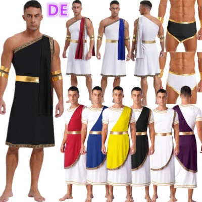 MARKENLOS DE Herren Römische Toga Griechischer Gott Kostüm Caesar Karneval Party Kostüm