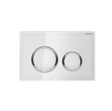 Geberit 115.884.SI.1 Toilet Actuator Plate Dual Flush WHITE GLASS and CHROME New