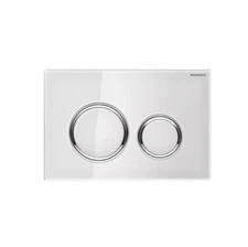 Geberit 115.884.SI.1 Toilet Actuator Plate Dual Flush WHITE GLASS and CHROME New