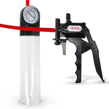 LeLuv TYRO Penis Pump MASTER GAUGE 2.4 Inch Cylinder | Choose Sleeve & Hose
