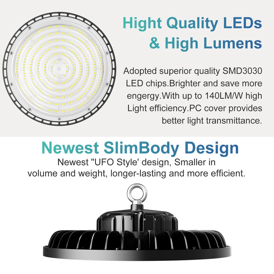 12 Pack 200W UFO Led High Bay Light Commercial Industrial Warehouse