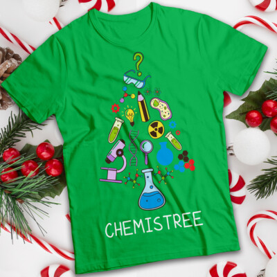 Weihnachten T-Shirts Wissenschaft wissenschaftliche Elemente Herren und Damen Tee #MC