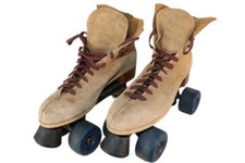 VTG Womens Tan Suede Roller Skates Riedell Vintage 130L Sz 8 A Road Skates