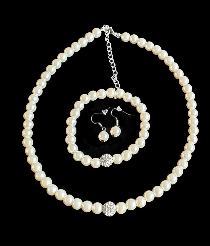 LIFKOME Mädchen Schmuckset - Blau Schneeflocken Halskette Armband