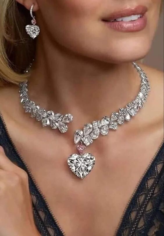 Simulated 207 CT Heart & Peart Bright Sapphire Y-Drop Engagement Women Necklace