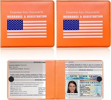 Car Registration Insurance Holder 2Pack PVC Card Document Glove Box Organizer
