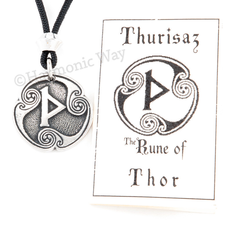 THOR Necklace Thurisaz pendant chaos RUNE pendant Thor's amulet 2 sided USA made