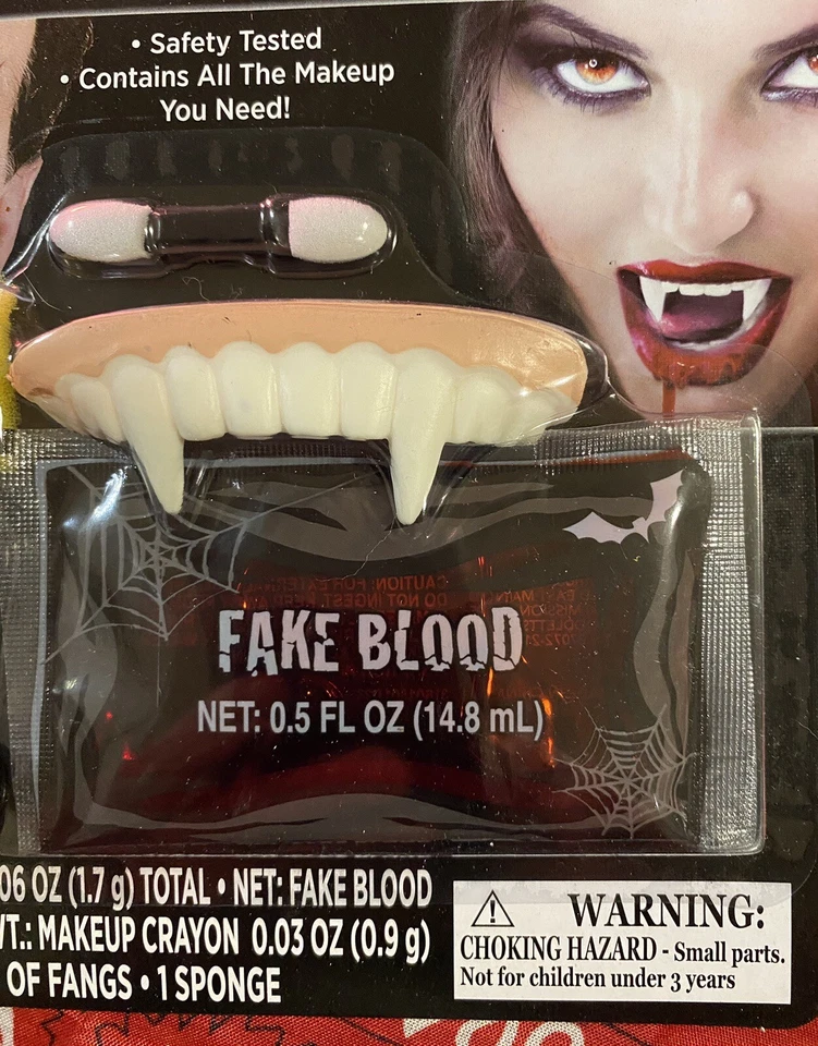 Kit de Maquillaje Drácula Vampiro Feliz Halloween Cosplay Colmillos Sangre Crepúsculo Ect Foto 2 de 2