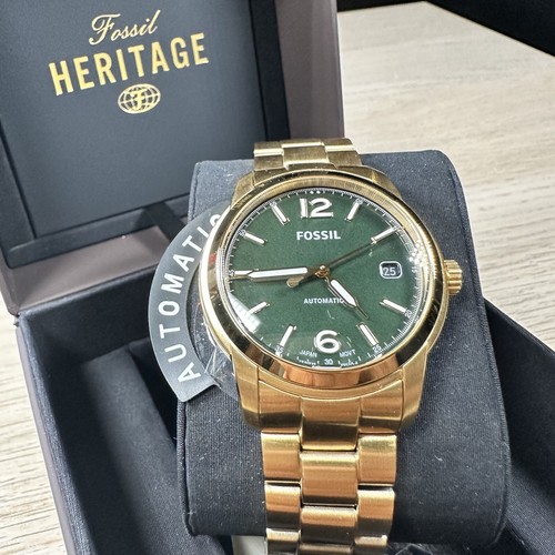 NEU✅ LIMITIERTE EDITION✅FOSSIL HERITAGE AUTOMATIK GOLD GRÜN ME3235 UHR $ 295 - Bild 5 von 12