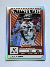 2022 Elite Extra Edition Zack Gelof College Ticket Silver Holo Prizm Oakland A’s