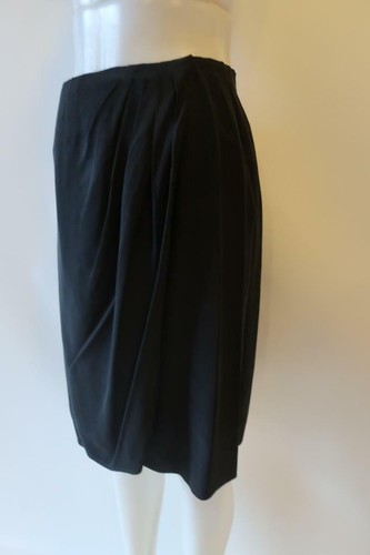WOMENS DONNA KARAN BLACK LABEL BLACK SILK WRAP SKIRT 10 * - Picture 5 of 8