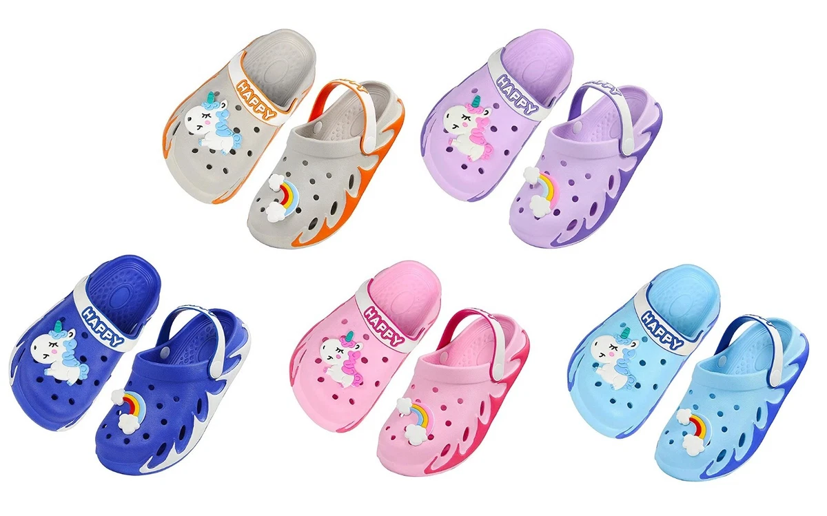 Kids Croc-Style Clogs Removable Charms Foam Sandals Boys Girls eBay