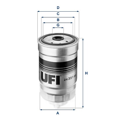 UFI 24.351.00 Kraftstofffilter FüR VW Audi Seat Fiat Peugeot Renault Ford Opel-image