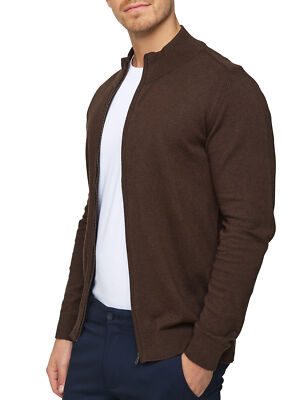 Indicode Herren Strickjacke Lau-Feinstrick Pulli Zip Pullover Männer Baumwolle