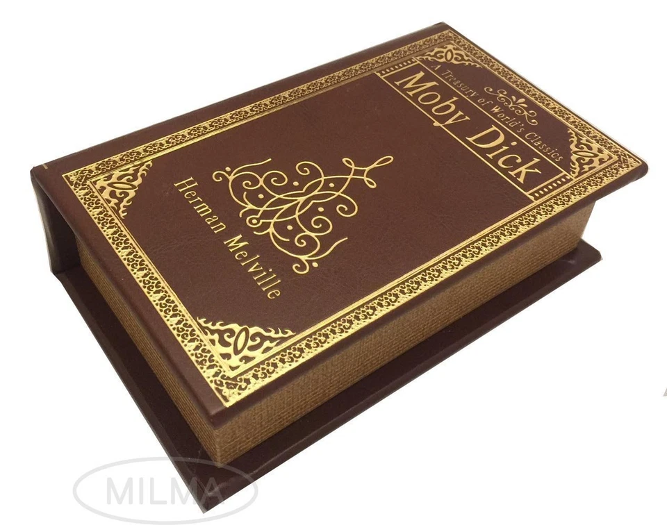 Decorative Moby Dick Book Box Faux Leather Over Wood Secret Book Box - Image 3 of 4