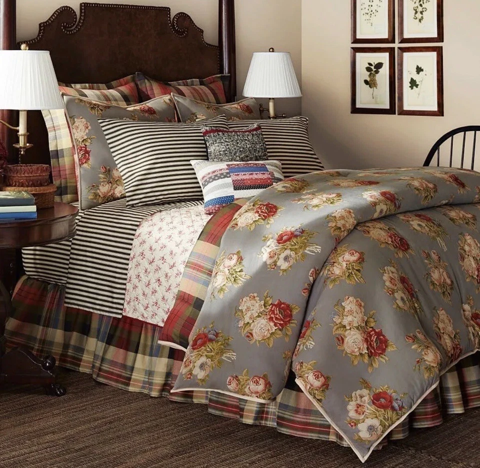 RARE New Ralph Lauren Chaps FULL QUEEN *Hudson River Valley QUILT Coverlet Red - Image 4 of 4