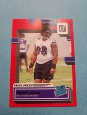TRAVIS JONES 2022 PANINI  DONRUSS  #381 RED PRESS PROOF RATED ROOKIE  RAVENS