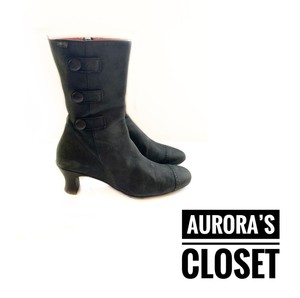 suede mid calf booties